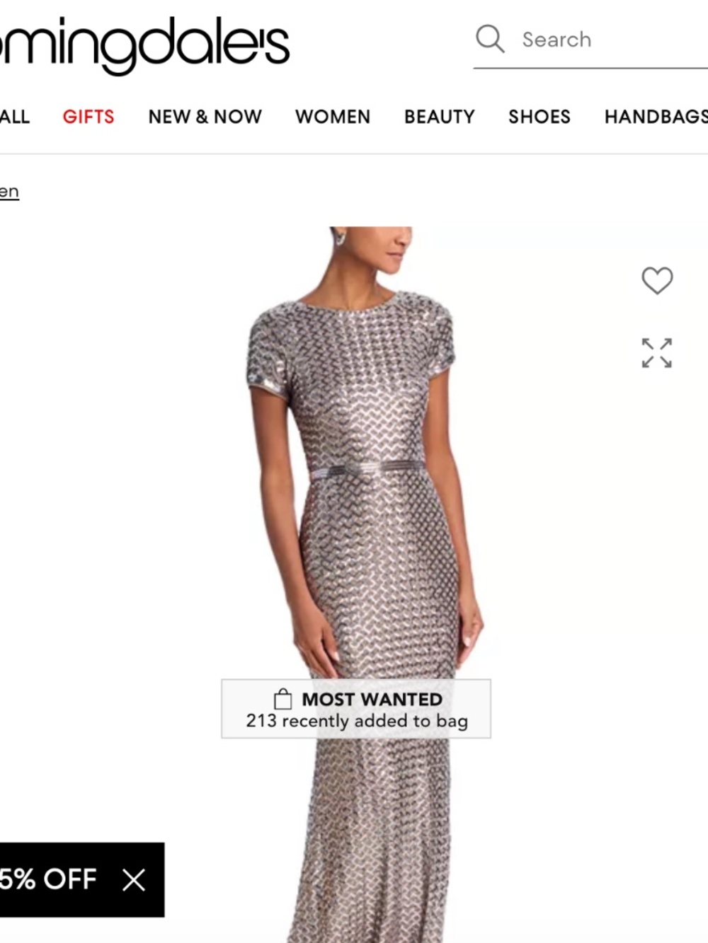 AQUA Belted Sequin Gown | $200